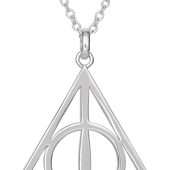 Women’s Silver Deathly Hallows Necklace 18-Inch Chain Gift Ready Jewelry - Picture 1 of 5